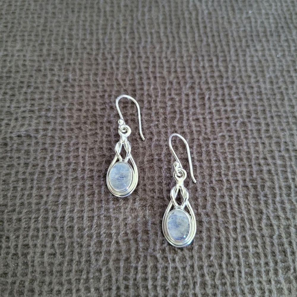 Shivam Silver Moonstone🌙 Earrings - Picture 10 of 14